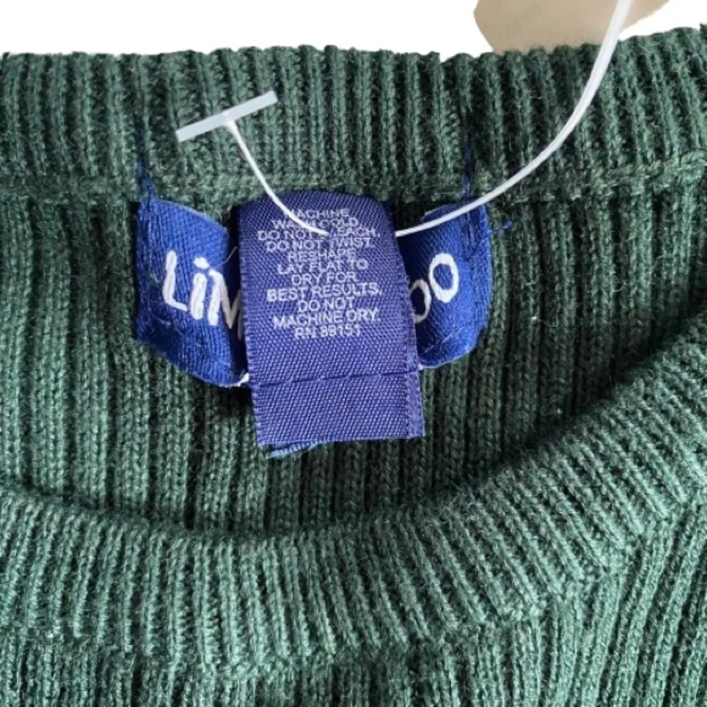 Vintage Limited Too Girl's Dark Green Ribbed Tank Top Size L (14) Y2K Retro NWT